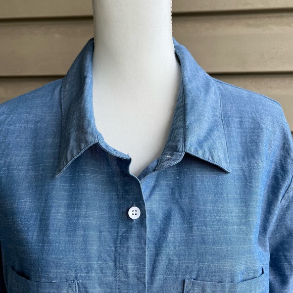 •Fuinloth• Ladies Chambray Button Down Long Sleeve Shirt - Size XL - Picture 4 of 8